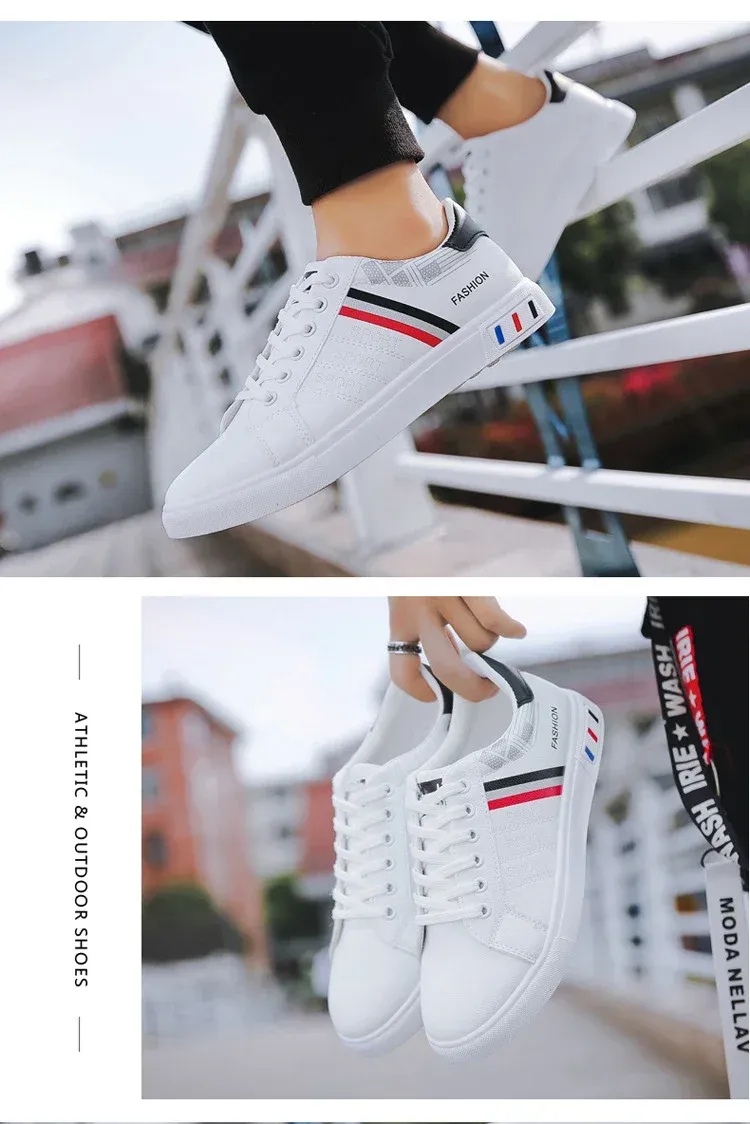 Men's Summer Lightweight Breathable Casual Sneakers - Luxury Flat White Vulcanized Shoes for Everyday Wear showcase 11