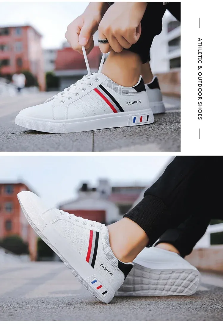 Men's Summer Lightweight Breathable Casual Sneakers - Luxury Flat White Vulcanized Shoes for Everyday Wear showcase 9