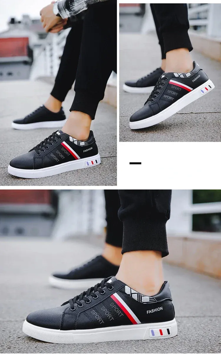 Men's Summer Lightweight Breathable Casual Sneakers - Luxury Flat White Vulcanized Shoes for Everyday Wear showcase 15