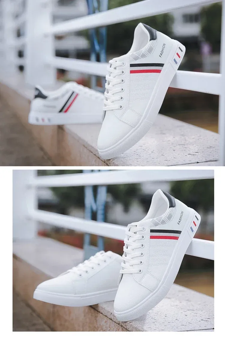 Men's Summer Lightweight Breathable Casual Sneakers - Luxury Flat White Vulcanized Shoes for Everyday Wear showcase 7