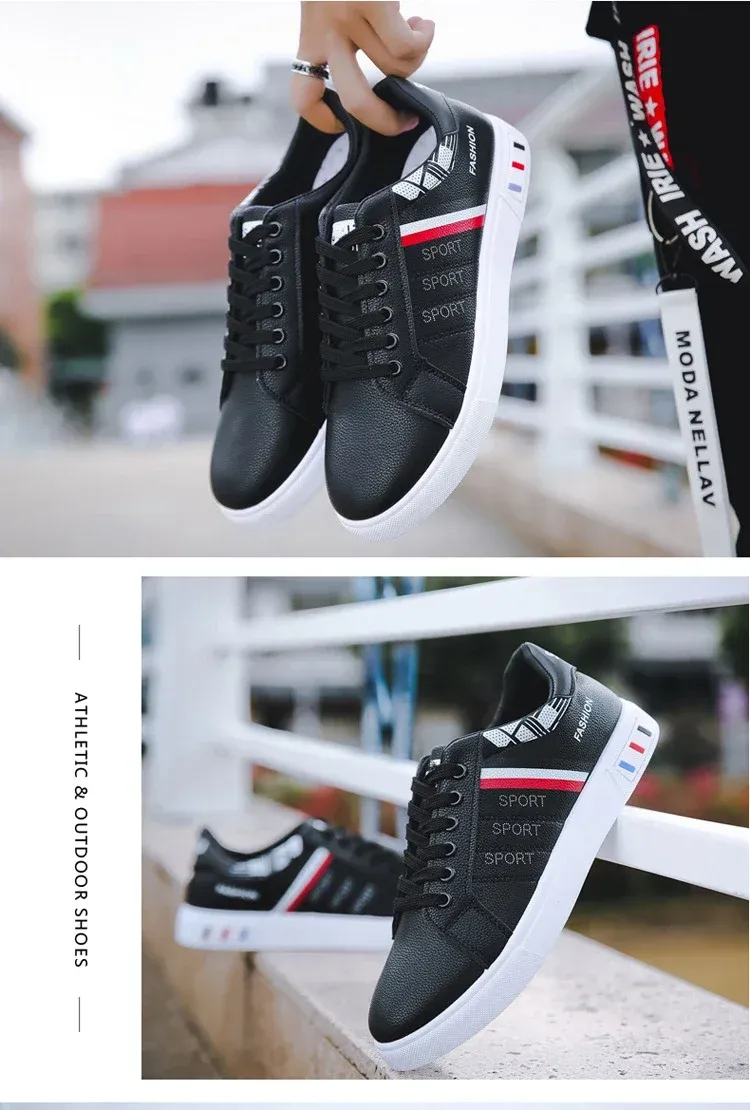 Men's Summer Lightweight Breathable Casual Sneakers - Luxury Flat White Vulcanized Shoes for Everyday Wear showcase 13