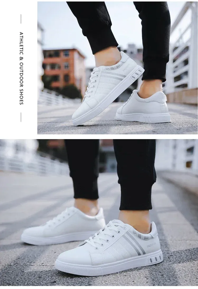 Men's Summer Lightweight Breathable Casual Sneakers - Luxury Flat White Vulcanized Shoes for Everyday Wear showcase 21