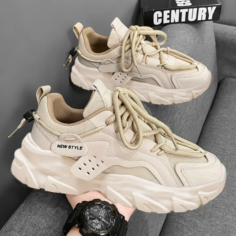 Men's Breathable Casual Sneakers - Thick Soled Outdoor Running Tennis Shoes for All Seasons, Soft Comfort for Active Males thumbnail 5