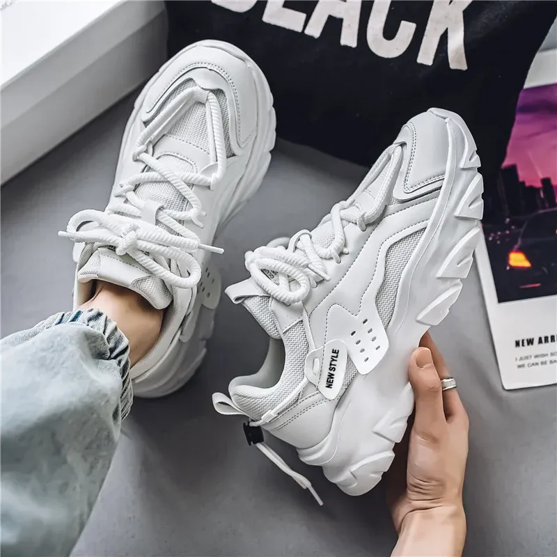Men's Breathable Casual Sneakers - Thick Soled Outdoor Running Tennis Shoes for All Seasons, Soft Comfort for Active Males thumbnail 3