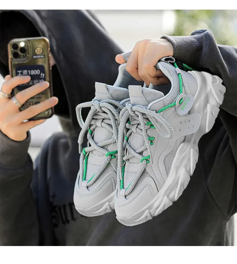 Men's Breathable Casual Sneakers - Thick Soled Outdoor Running Tennis Shoes for All Seasons, Soft Comfort for Active Males showcase 12