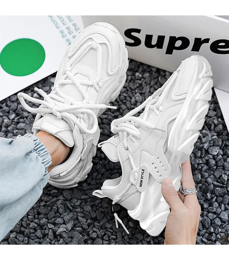 Men's Breathable Casual Sneakers - Thick Soled Outdoor Running Tennis Shoes for All Seasons, Soft Comfort for Active Males showcase 5