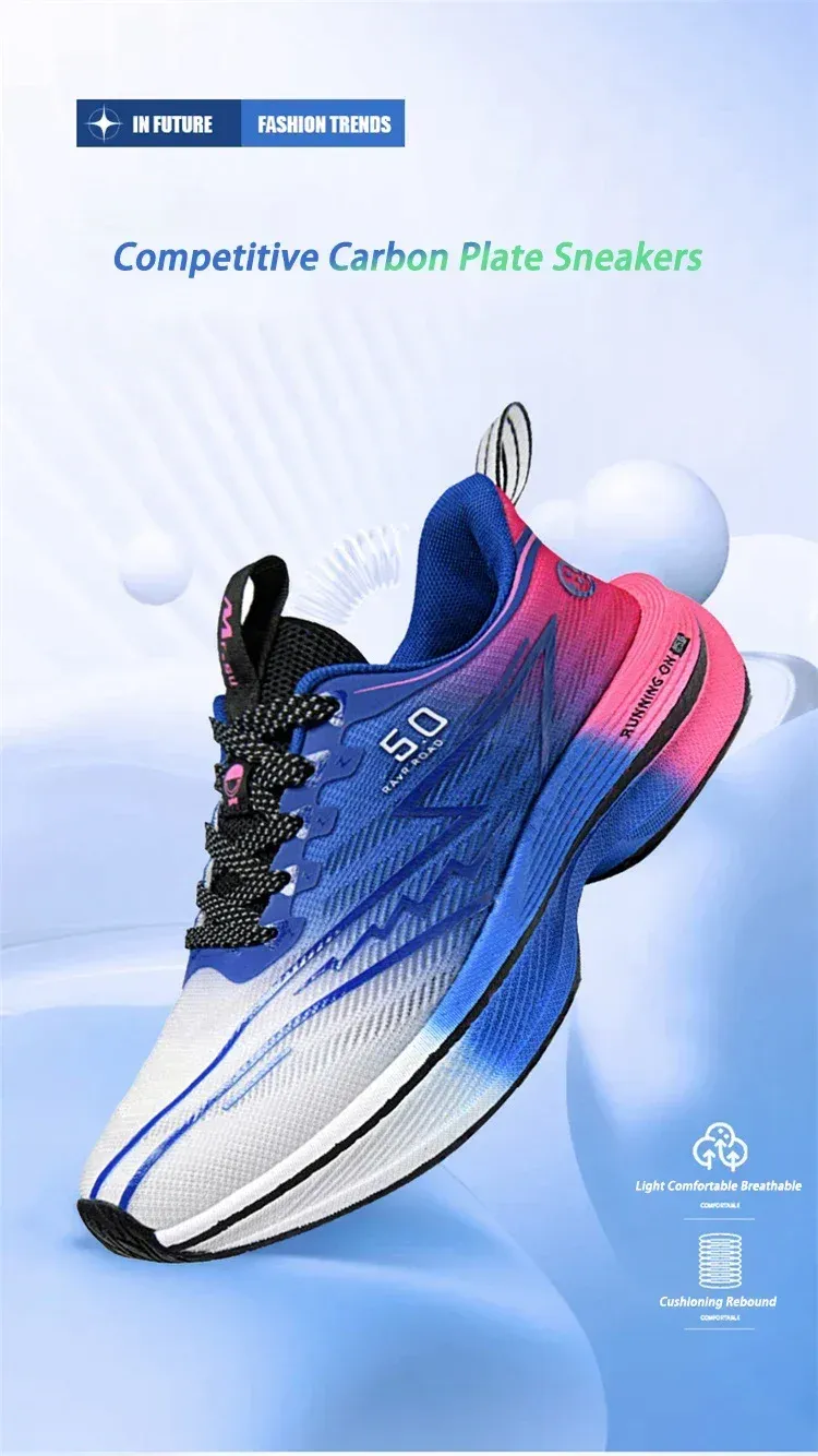 Brand Men's Carbon Plate Running Shoes - Soft Cushion Shock Absorbing Unisex Sneakers for Training & Sports, Lightweight & Anti-Slip showcase 2