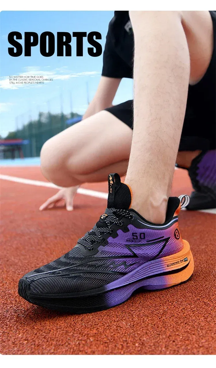 Brand Men's Carbon Plate Running Shoes - Soft Cushion Shock Absorbing Unisex Sneakers for Training & Sports, Lightweight & Anti-Slip showcase 6