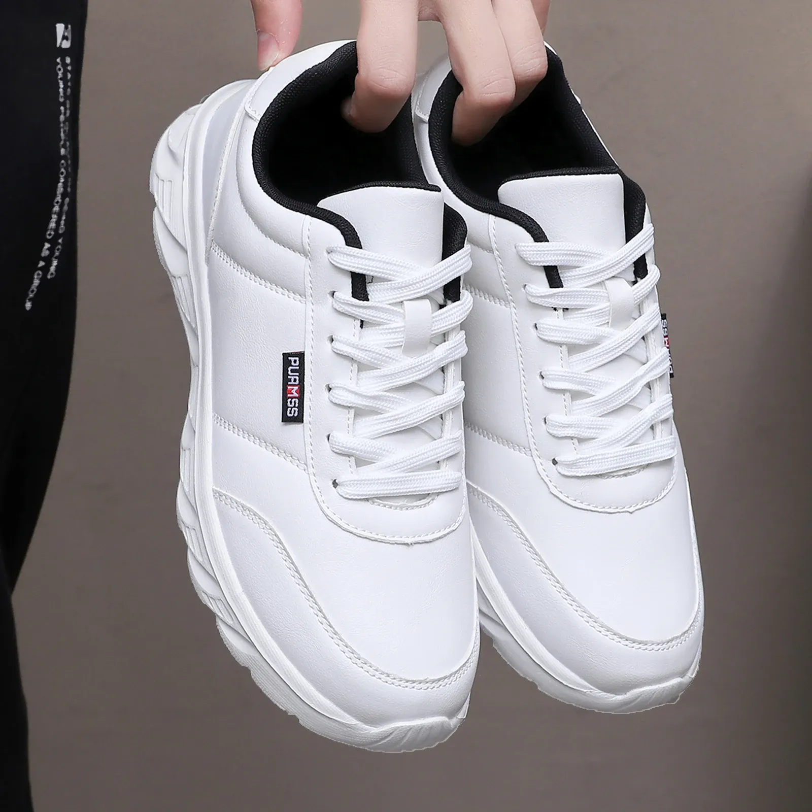 Men's Comfortable Casual Moccasin Sneakers - Soft Walking Shoes, Breathable Footwear for Everyday Wear, Available in Black and White, Plus Sizes 39-46 - Image 5