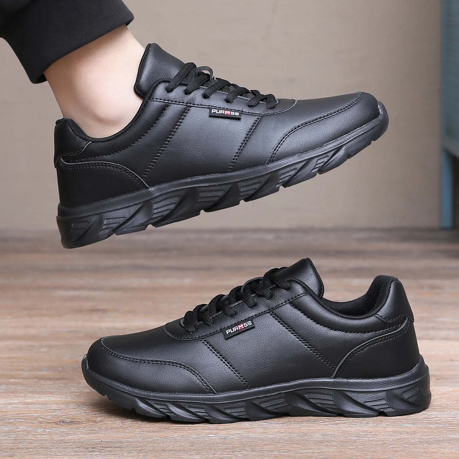 Men's Comfortable Casual Moccasin Sneakers - Soft Walking Shoes, Breathable Footwear for Everyday Wear, Available in Black and White, Plus Sizes 39-46 - Image 2