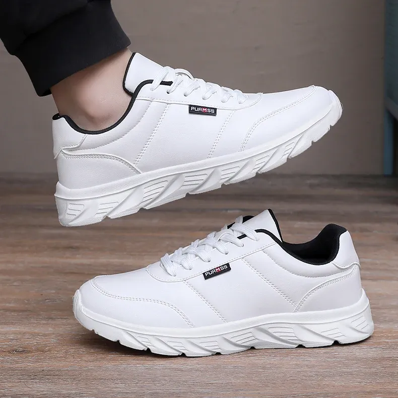 Men's Comfortable Casual Moccasin Sneakers - Soft Walking Shoes, Breathable Footwear for Everyday Wear, Available in Black and White, Plus Sizes 39-46 showcase 4