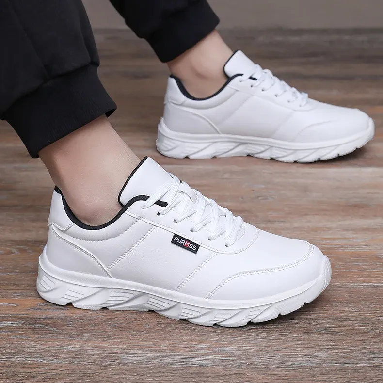 Men's Comfortable Casual Moccasin Sneakers - Soft Walking Shoes, Breathable Footwear for Everyday Wear, Available in Black and White, Plus Sizes 39-46 showcase 5