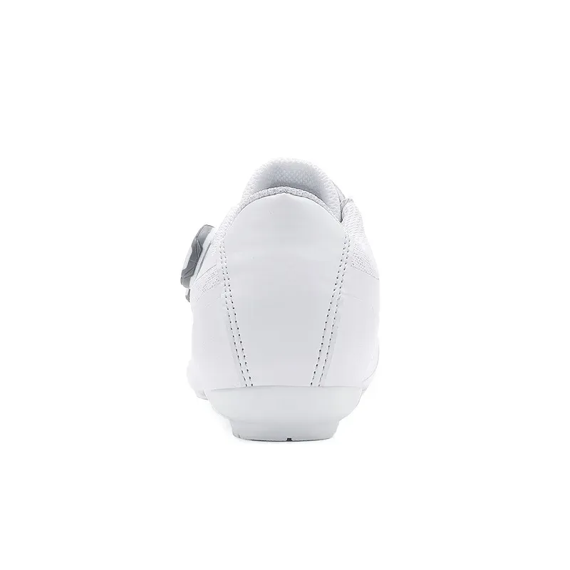 Men's Road Cycling Shoes SPD Cleat Compatible Bike Sneakers - Outdoor Cycling Footwear for Road and Flat Pedals, White thumbnail 3