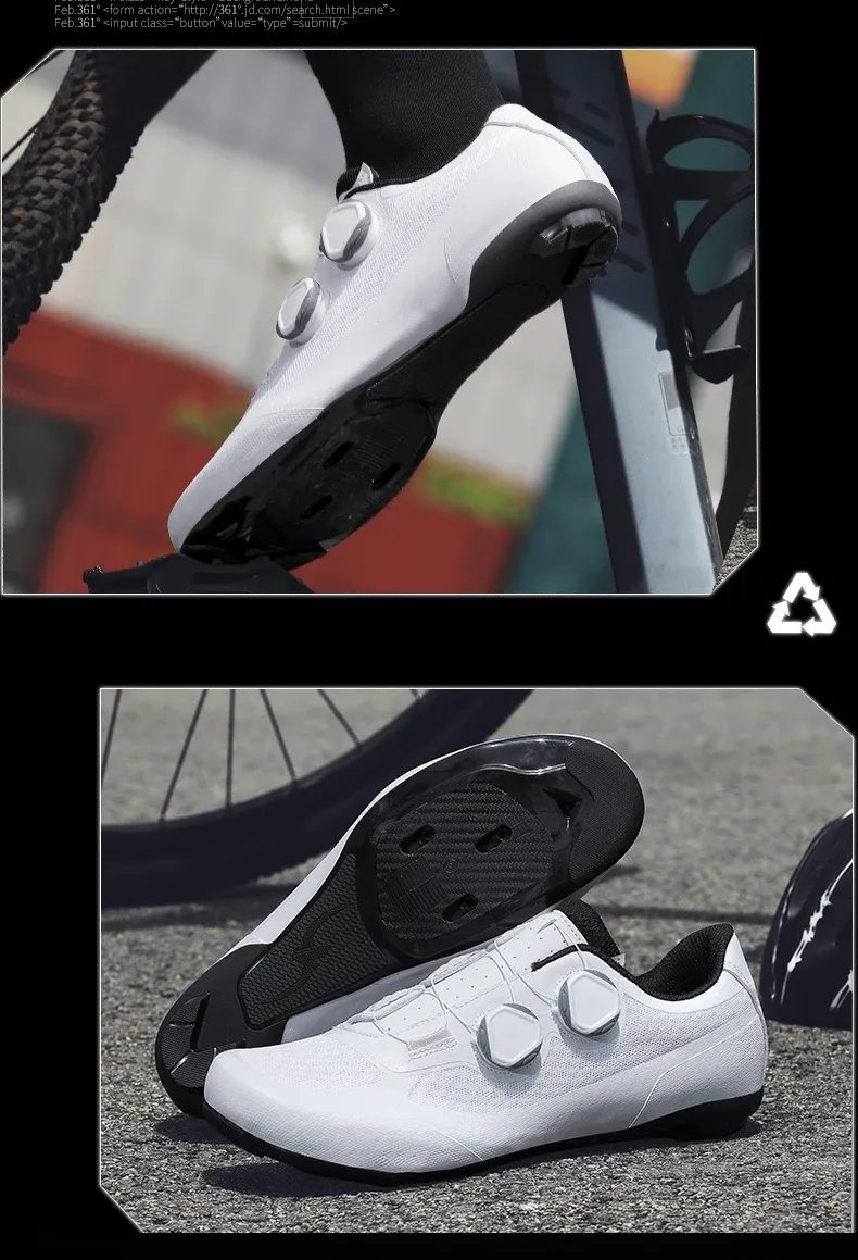 Men's Road Cycling Shoes SPD Cleat Compatible Bike Sneakers - Outdoor Cycling Footwear for Road and Flat Pedals, White showcase 16