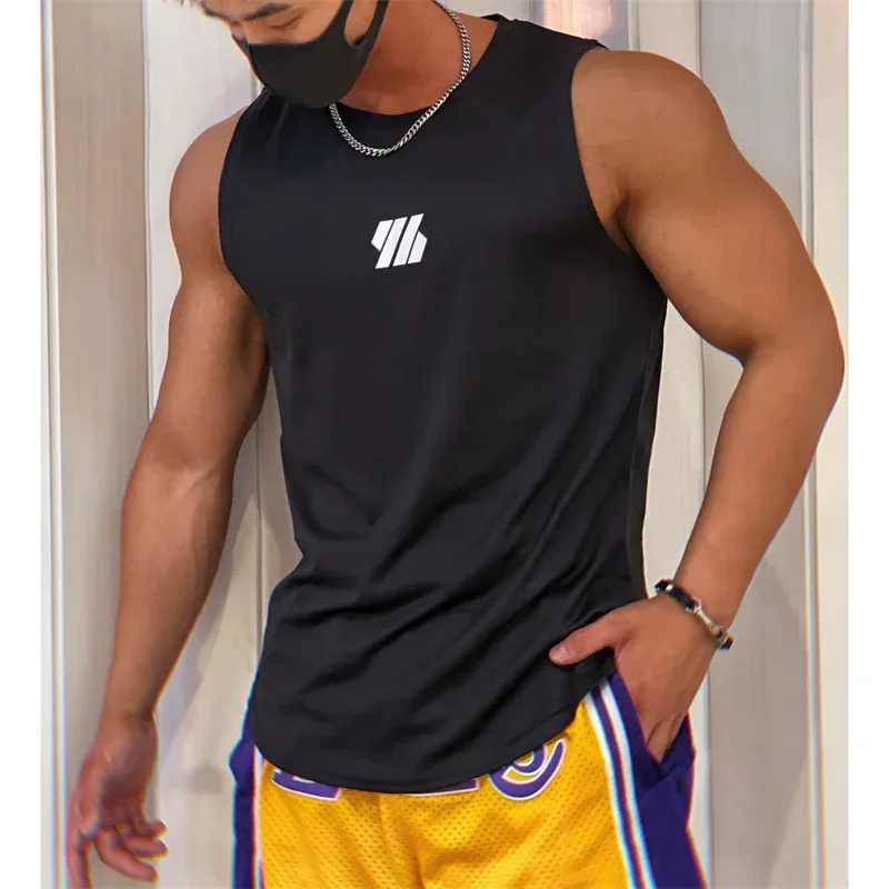 2025 Summer Men's Gym Vest High Quality Mesh Sleeveless T-Shirt Tank Top for Running, Fitness, and Sports - Breathable & Lightweight showcase 2