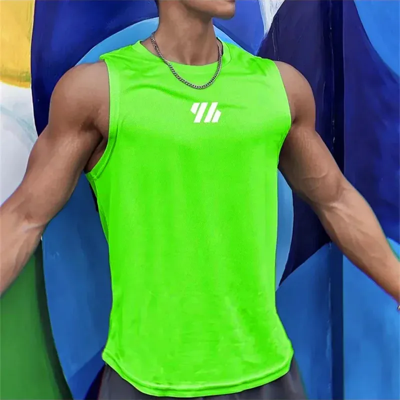 2025 Summer Men's Gym Vest High Quality Mesh Sleeveless T-Shirt Tank Top for Running, Fitness, and Sports - Breathable & Lightweight showcase 11