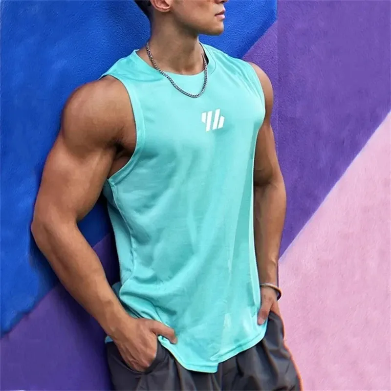 2025 Summer Men's Gym Vest High Quality Mesh Sleeveless T-Shirt Tank Top for Running, Fitness, and Sports - Breathable & Lightweight thumbnail 6