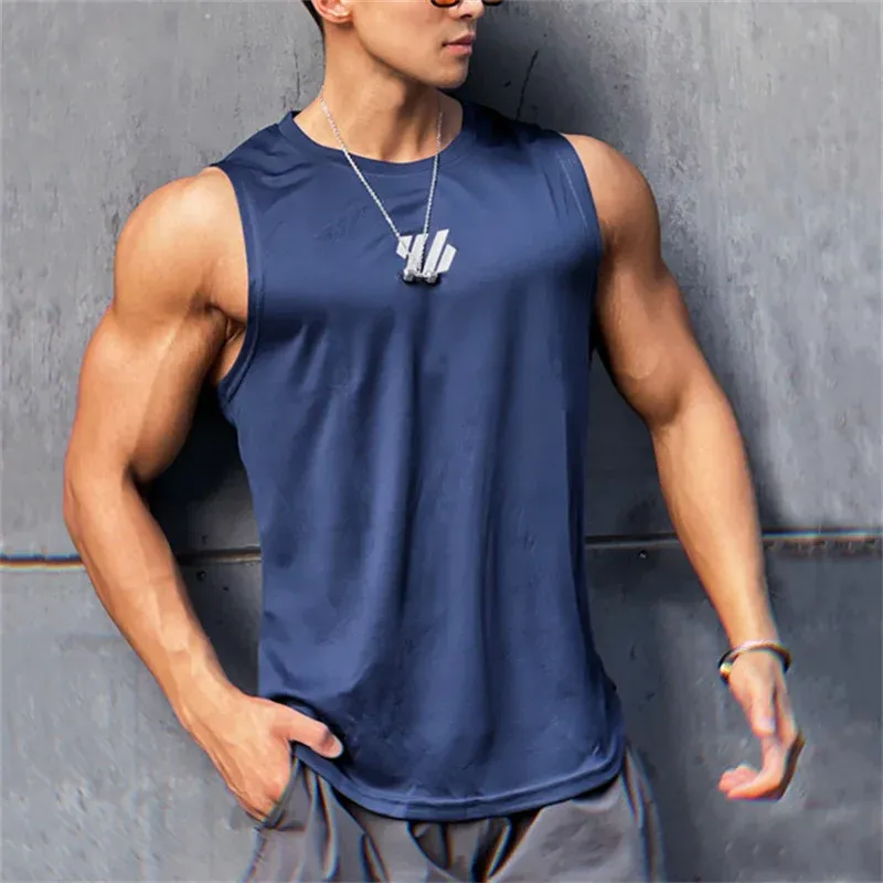 2025 Summer Men's Gym Vest High Quality Mesh Sleeveless T-Shirt Tank Top for Running, Fitness, and Sports - Breathable & Lightweight showcase 7