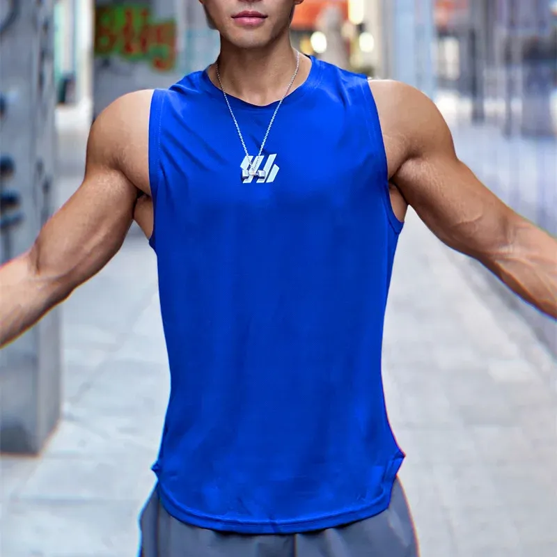 2025 Summer Men's Gym Vest High Quality Mesh Sleeveless T-Shirt Tank Top for Running, Fitness, and Sports - Breathable & Lightweight showcase 10