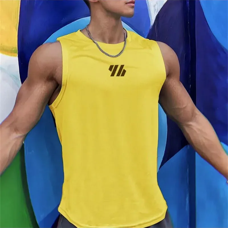 2025 Summer Men's Gym Vest High Quality Mesh Sleeveless T-Shirt Tank Top for Running, Fitness, and Sports - Breathable & Lightweight showcase 8