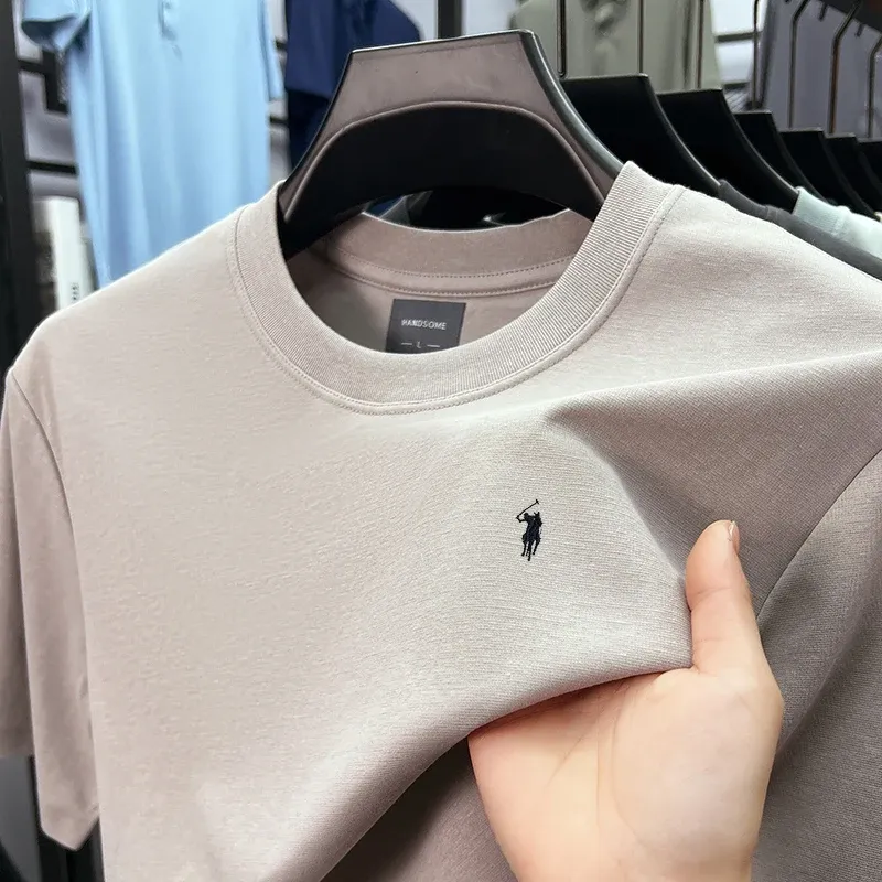 Men's Designer Paul Brand Silky Cotton T-Shirt - Breathable Short Sleeve Casual Round Neck Top for Summer Fashion showcase 30