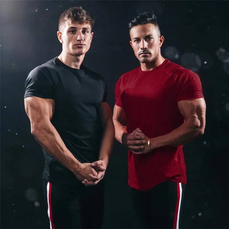 Men's Casual Short Sleeve T-Shirt, Slim Fit Gym Fitness Muscle Tee, Breathable Cotton Blend for Summer Workouts and Everyday Wear thumbnail 5