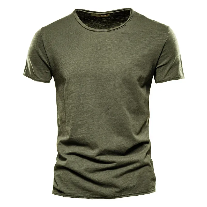 AIOPESON Men's 100% Cotton V-Neck T-Shirt - Fashion Slim Fit Solid Short Sleeve Tees for Casual Wear showcase 22