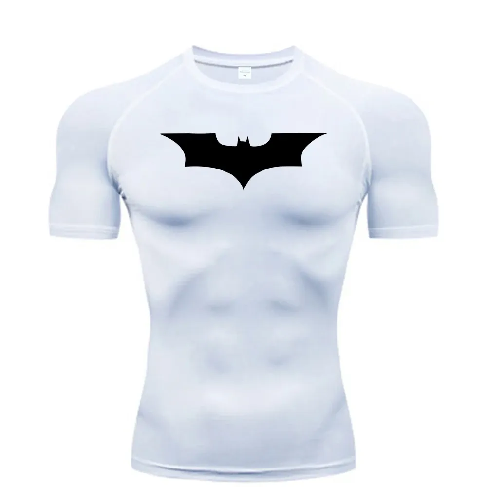 Men's Bat Print Compression T-Shirt for Gym Fitness Running Jogging - Tight Fit Short Sleeve Casual Top showcase 7