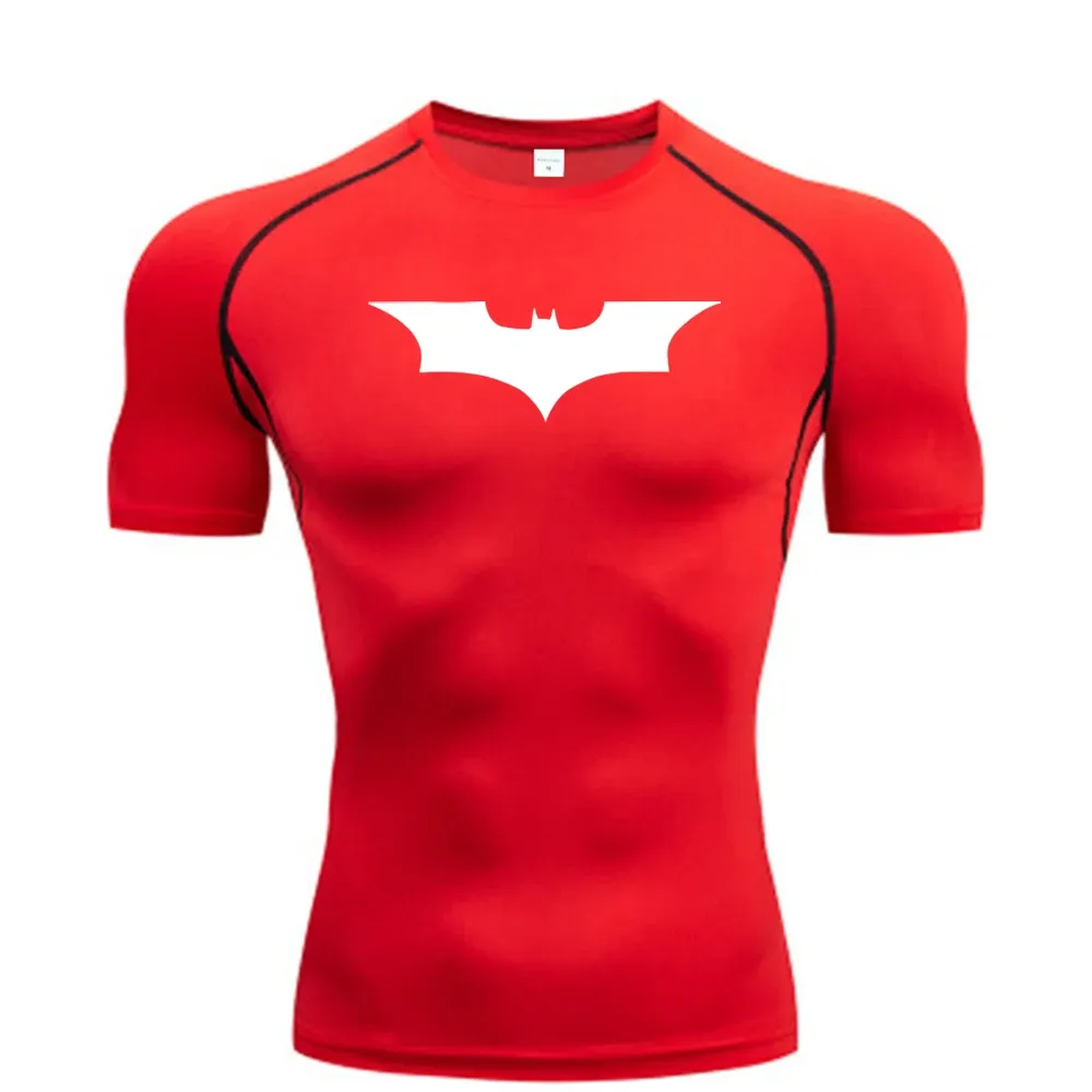 Men's Bat Print Compression T-Shirt for Gym Fitness Running Jogging - Tight Fit Short Sleeve Casual Top showcase 9
