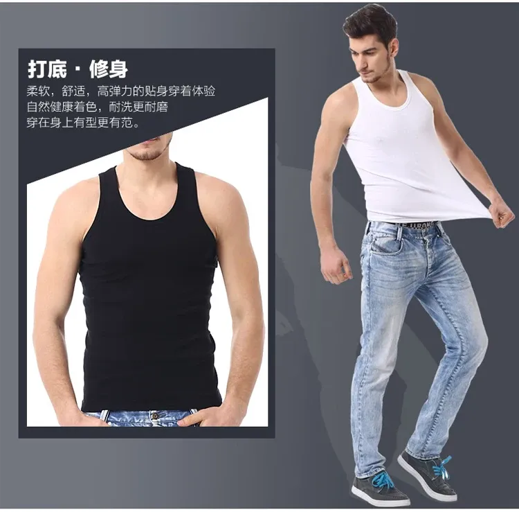 Men's Four Seasons Cotton Vest - Casual Sleeveless O-Neck T-Shirt for Sports, Fitness, and Everyday Wear showcase 4