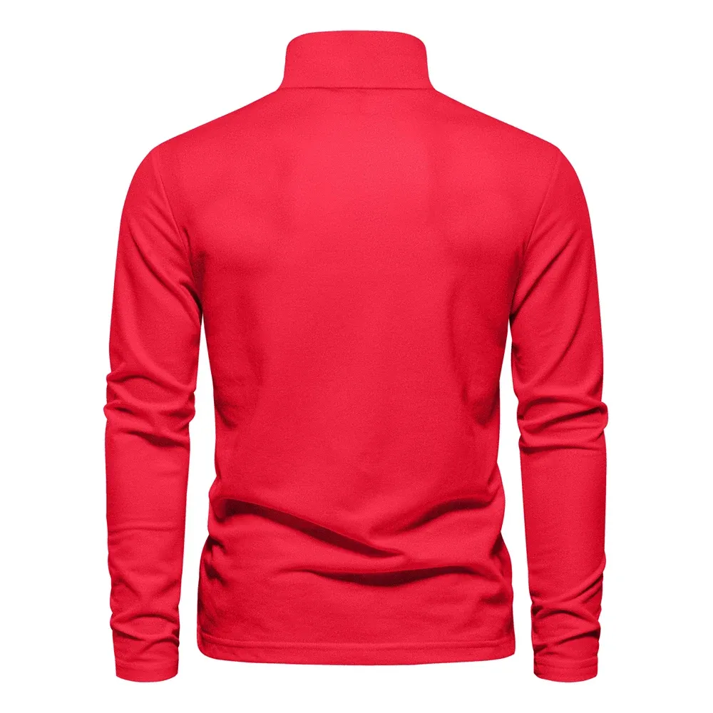 AIOPESON Men's Deer Embroidery Polo Shirt 2023 New Solid Color Long Sleeve Casual Business Social Wear showcase 12