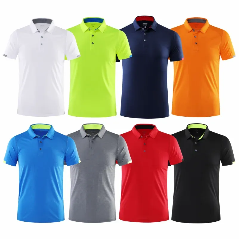 Men's Quick-Dry Polo Shirt & Cycling Suit Set - Short Sleeve, Lapel Collar, Lightweight Polyester for Sports & Fitness thumbnail 4