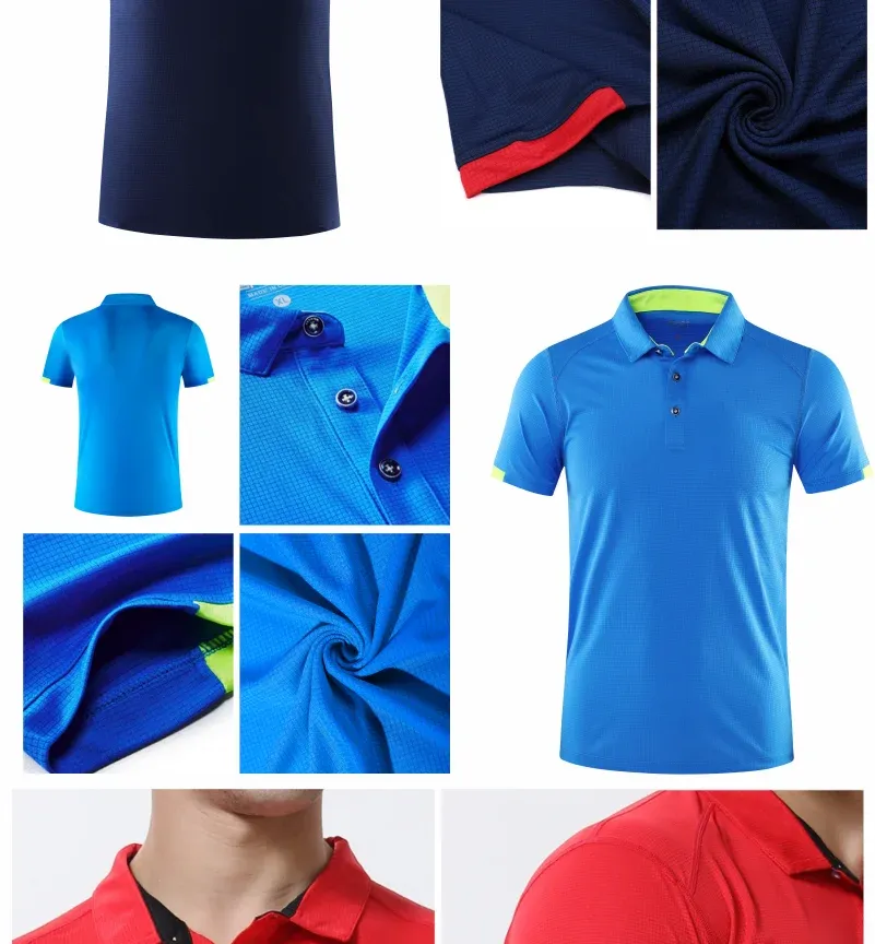Men's Quick-Dry Polo Shirt & Cycling Suit Set - Short Sleeve, Lapel Collar, Lightweight Polyester for Sports & Fitness showcase 7