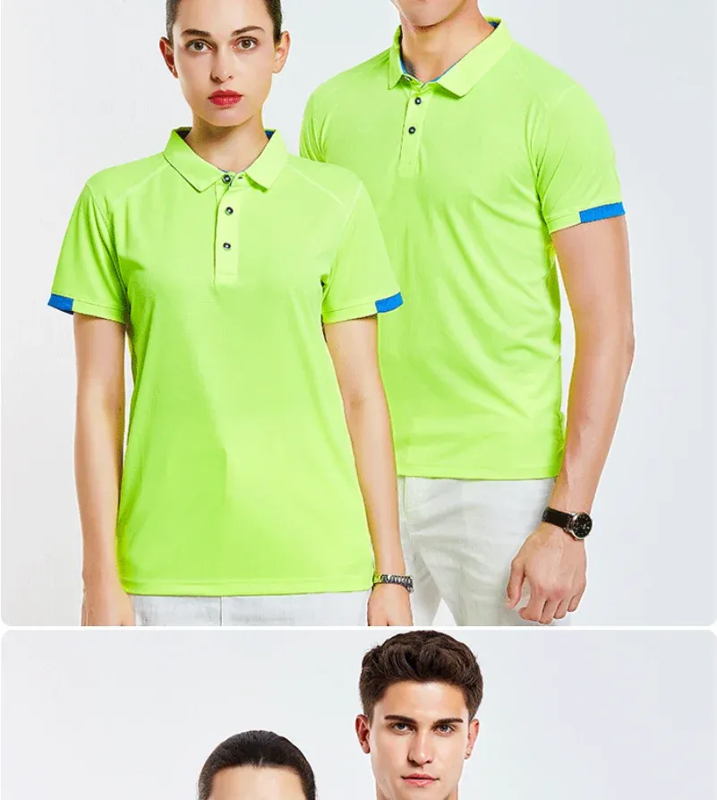 Men's Quick-Dry Polo Shirt & Cycling Suit Set - Short Sleeve, Lapel Collar, Lightweight Polyester for Sports & Fitness showcase 4