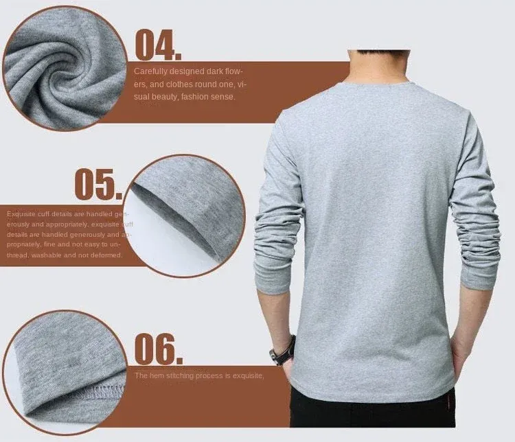 Men's Oversize V-Neck Pullover Sweatshirt Long Sleeve Luxury Casual T-Shirt - Big & Tall Sizes Available showcase 4