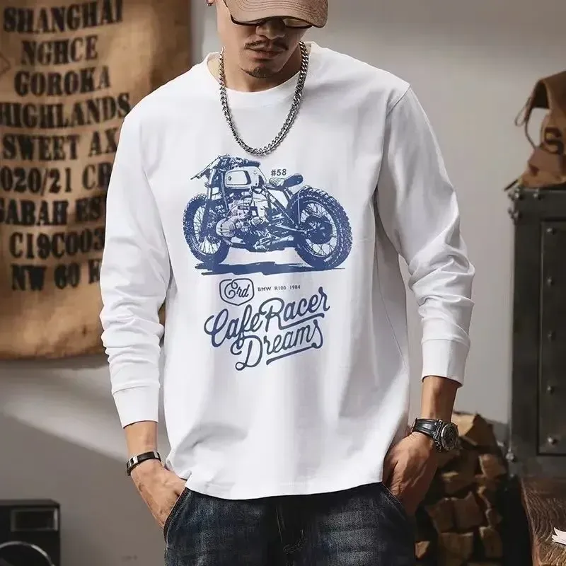 Men's Baggy Printed Pullover T-Shirt - Round Neck, Full Sleeve, 100% Cotton Blend, High Brand Quality, Sizes S-3XL thumbnail 3