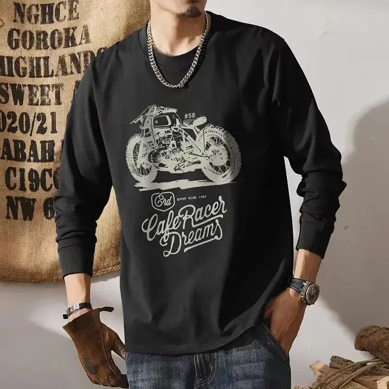 Men's Baggy Printed Pullover T-Shirt - Round Neck, Full Sleeve, 100% Cotton Blend, High Brand Quality, Sizes S-3XL thumbnail 2