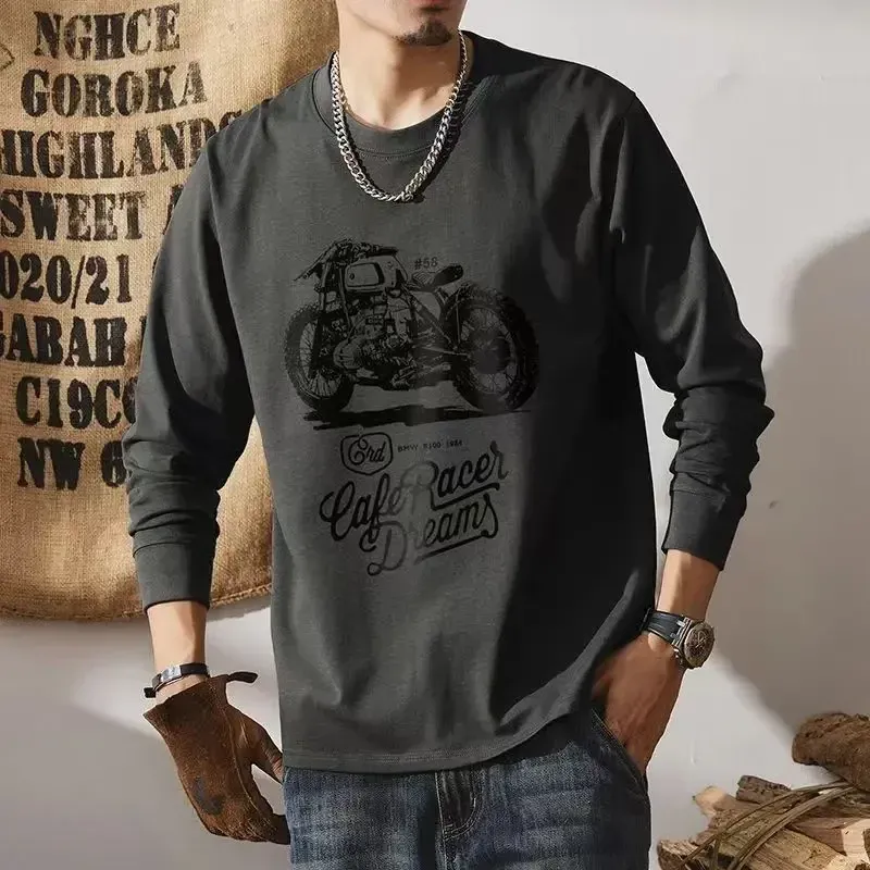 Men's Baggy Printed Pullover T-Shirt - Round Neck, Full Sleeve, 100% Cotton Blend, High Brand Quality, Sizes S-3XL thumbnail 4