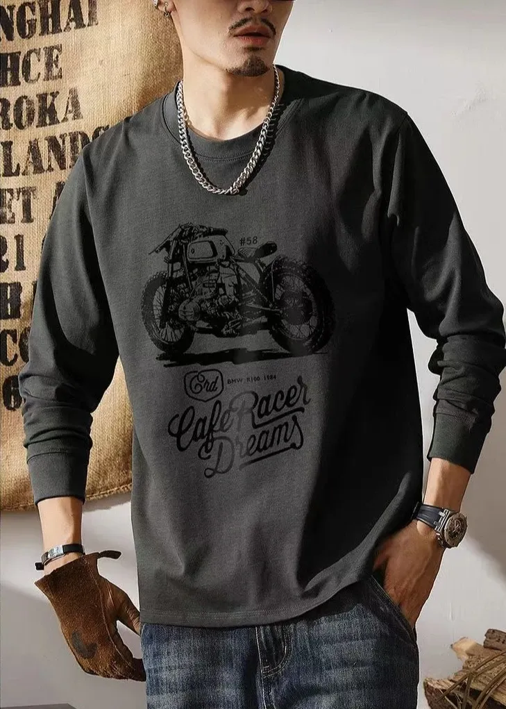 Men's Baggy Printed Pullover T-Shirt - Round Neck, Full Sleeve, 100% Cotton Blend, High Brand Quality, Sizes S-3XL showcase 9