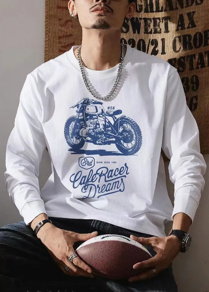 Men's Baggy Printed Pullover T-Shirt - Round Neck, Full Sleeve, 100% Cotton Blend, High Brand Quality, Sizes S-3XL showcase 5