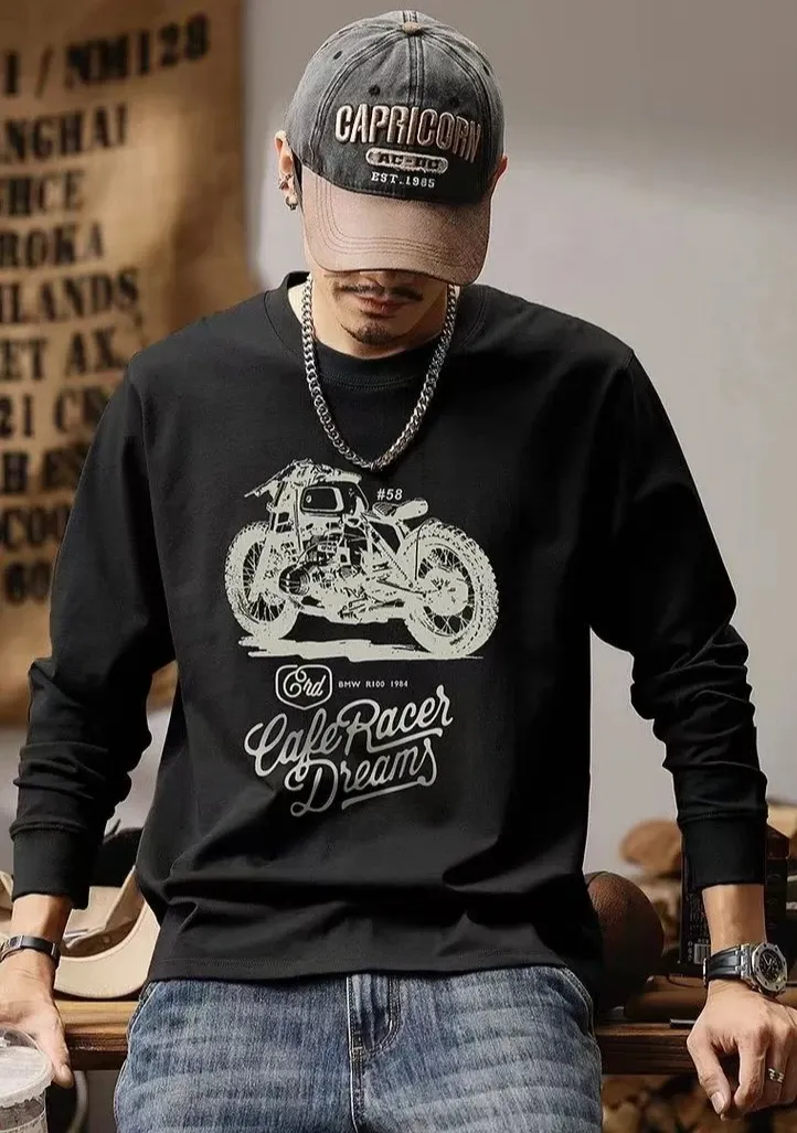 Men's Baggy Printed Pullover T-Shirt - Round Neck, Full Sleeve, 100% Cotton Blend, High Brand Quality, Sizes S-3XL showcase 10