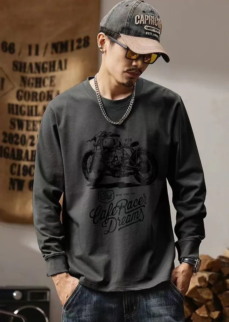 Men's Baggy Printed Pullover T-Shirt - Round Neck, Full Sleeve, 100% Cotton Blend, High Brand Quality, Sizes S-3XL showcase 8