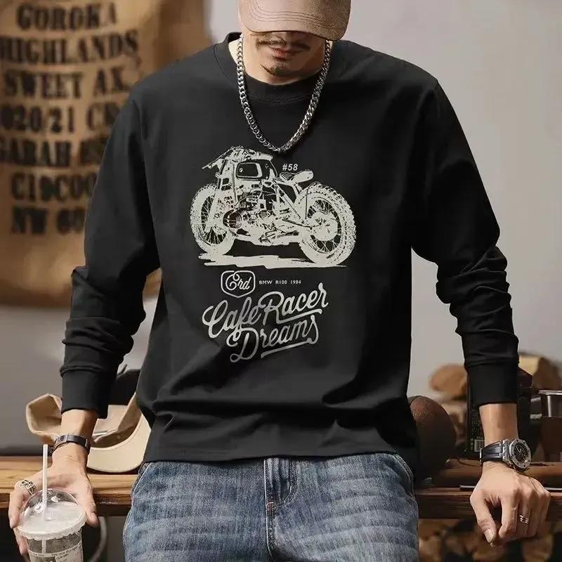 Men's Baggy Printed Pullover T-Shirt - Round Neck, Full Sleeve, 100% Cotton Blend, High Brand Quality, Sizes S-3XL thumbnail 5