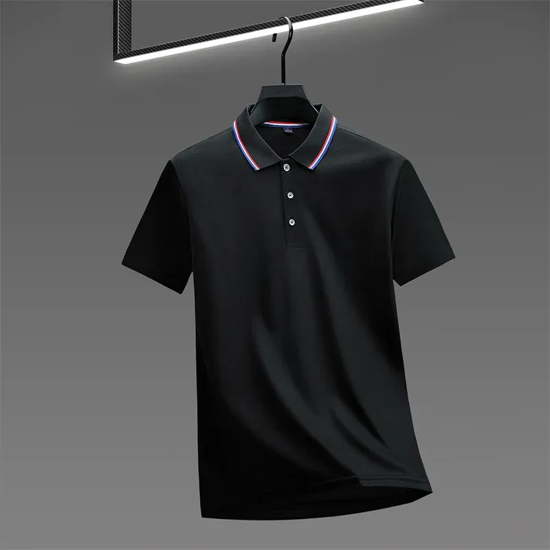 2025 Men's Casual Solid Color Short Sleeve Polo Shirt - Summer Fashionable Comfortable Versatile Top for Everyday Wear showcase 16