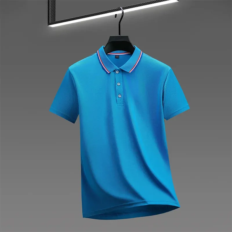 2025 Men's Casual Solid Color Short Sleeve Polo Shirt - Summer Fashionable Comfortable Versatile Top for Everyday Wear showcase 20