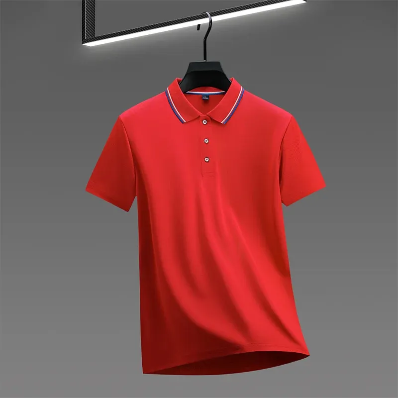 2025 Men's Casual Solid Color Short Sleeve Polo Shirt - Summer Fashionable Comfortable Versatile Top for Everyday Wear showcase 18