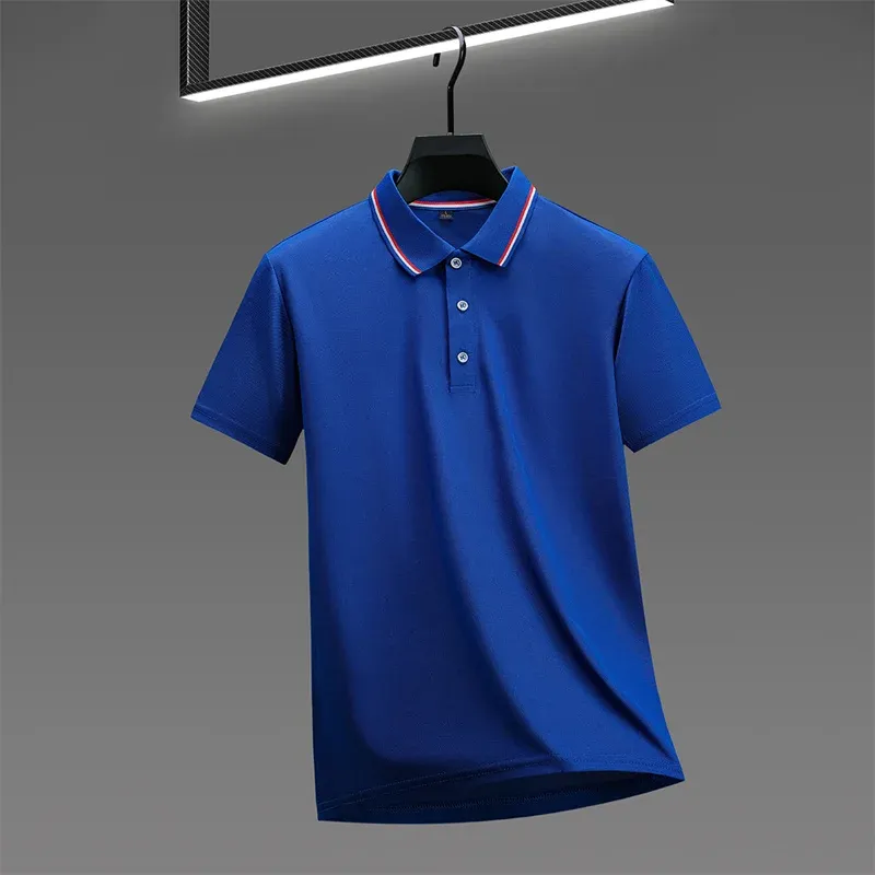 2025 Men's Casual Solid Color Short Sleeve Polo Shirt - Summer Fashionable Comfortable Versatile Top for Everyday Wear showcase 21