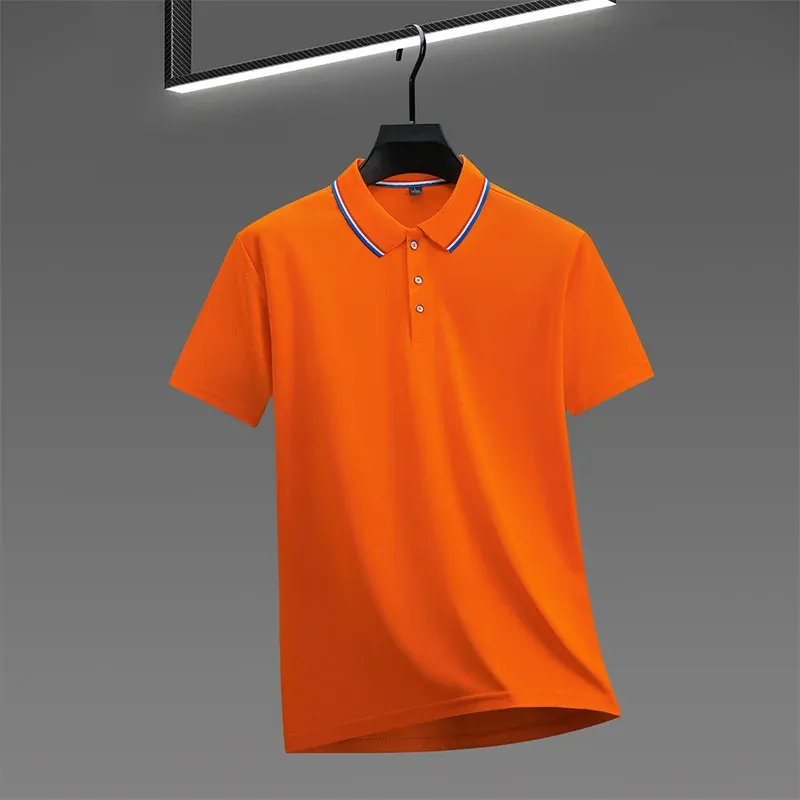 2025 Men's Casual Solid Color Short Sleeve Polo Shirt - Summer Fashionable Comfortable Versatile Top for Everyday Wear showcase 19
