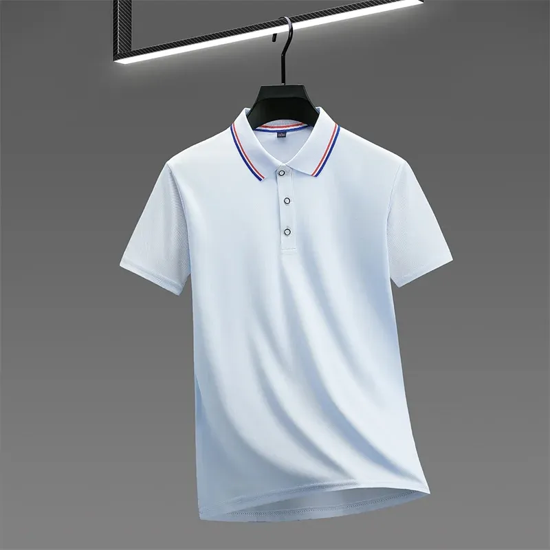 2025 Men's Casual Solid Color Short Sleeve Polo Shirt - Summer Fashionable Comfortable Versatile Top for Everyday Wear showcase 22