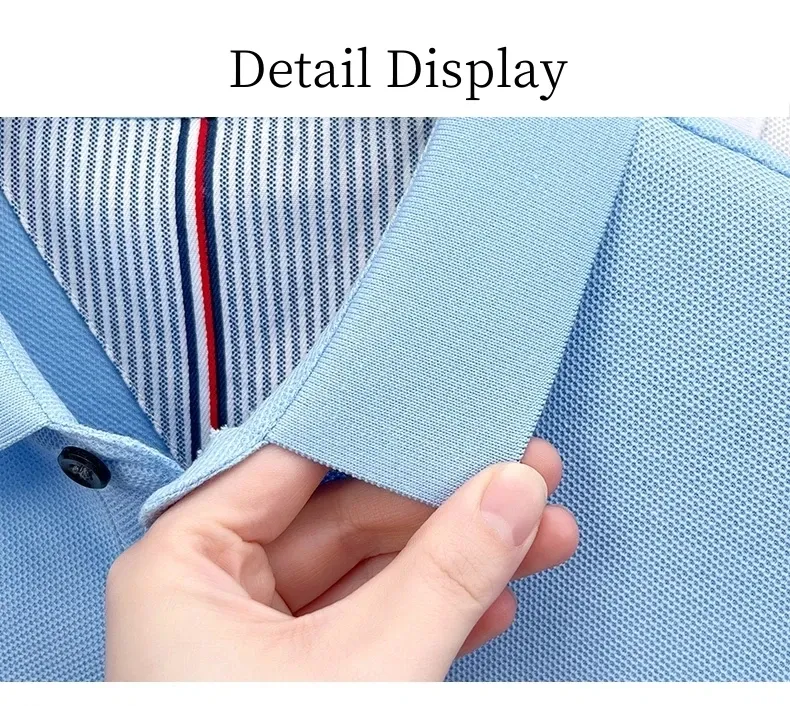 100% Pure Cotton Men's Short Sleeve Polo Shirt - Summer Fashion Casual Business Golf Top with Premium Pony Embroidery showcase 22